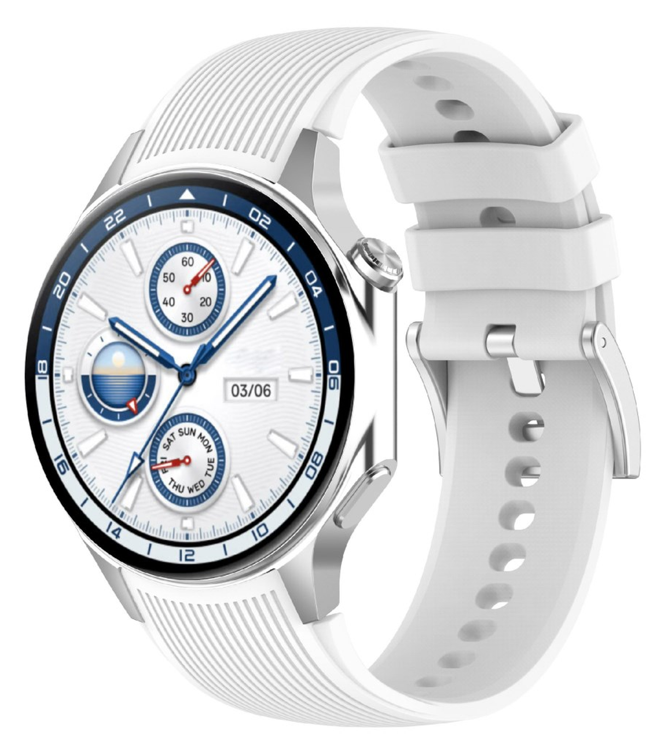 OnePlus Watch 3 / 2R / 2 Bandje Siliconen - met Gespsluiting - Wit afbeelding 2