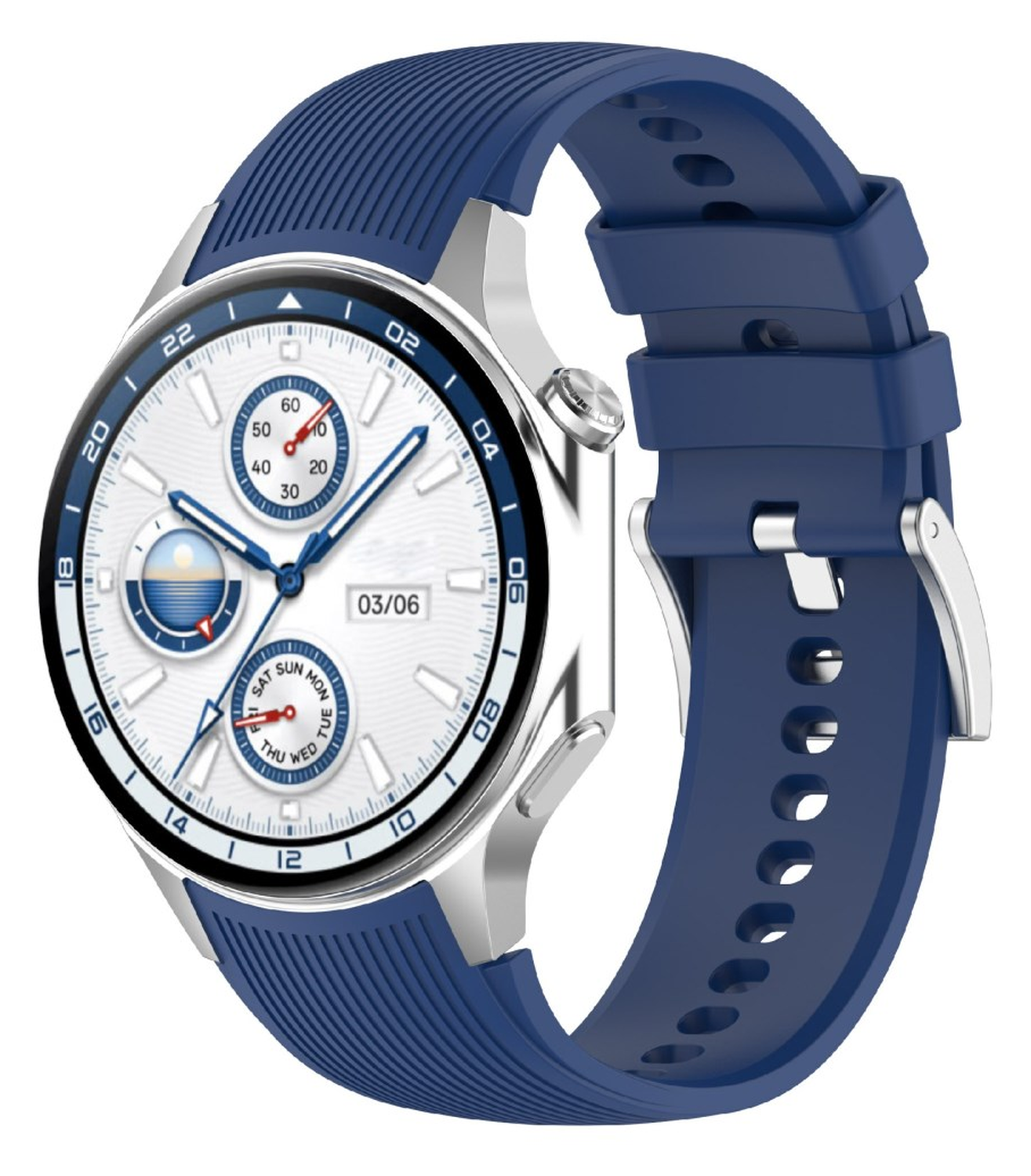 OnePlus Watch 3 / 2R / 2 Bandje Siliconen - met Gespsluiting - Blauw afbeelding 2