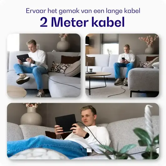 Originele Samsung 45W Power Adapter met 60W Buddi Flex USB-C Kabel 2M Zwart afbeelding 6