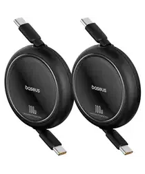 Baseus Free2Pull Oprolbare USB-C Kabel 100W Power Delivery 2M Zwart (2-Pack) afbeelding