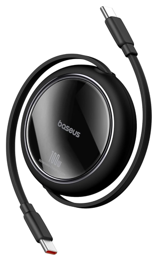 Baseus Free2Pull Oprolbare USB-C Kabel 100W Power Delivery 2M Zwart (2-Pack) afbeelding 2