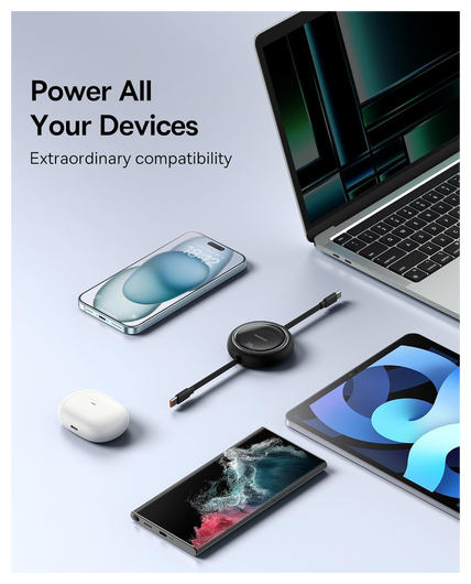 Baseus Free2Pull Oprolbare USB-C Kabel 100W Power Delivery 2M Zwart (2-Pack) afbeelding 8