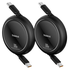 Baseus Free2Pull Oprolbare USB-C Kabel 100W Power Delivery 2M Zwart (2-Pack) afbeelding 1
