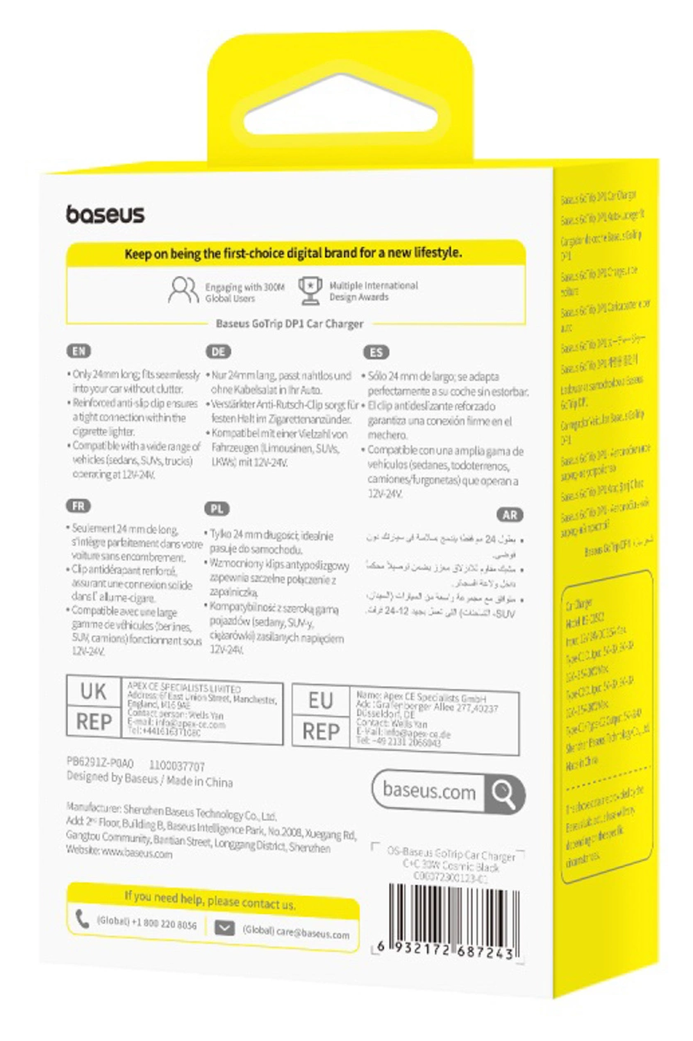 Baseus GoTrip 30W PD Autolader Duo USB-C Poort met Snelladen Zwart afbeelding 11