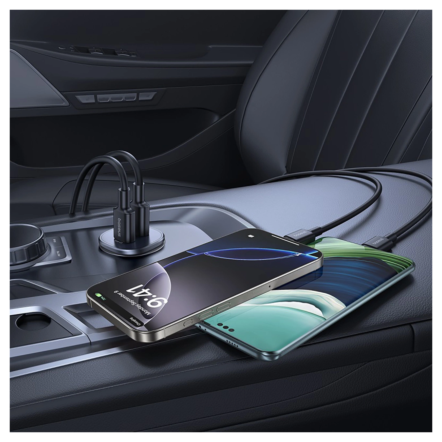 Baseus GoTrip 30W PD Autolader Duo USB-C Poort met Snelladen Zwart afbeelding 8