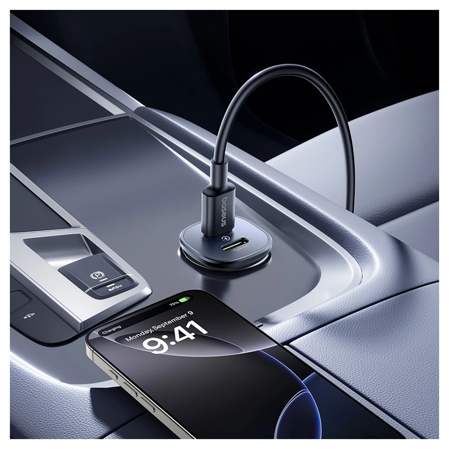 Baseus GoTrip 30W PD Autolader Duo USB-C Poort met Snelladen Zwart afbeelding 9