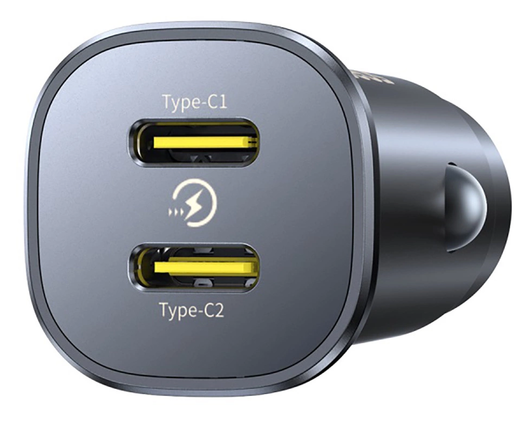 Baseus GoTrip 30W PD Autolader Duo USB-C Poort met Snelladen Zwart afbeelding 3