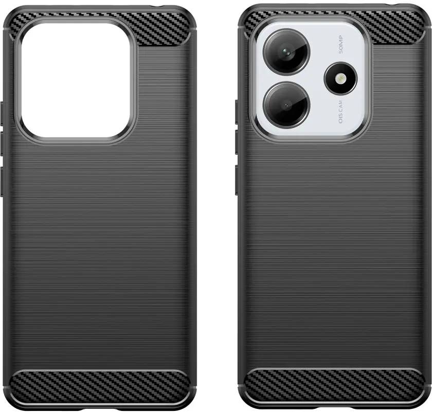 Xiaomi Redmi Note 14 5G Hoesje Geborsteld TPU Flexibele Back Cover Zwart afbeelding 2