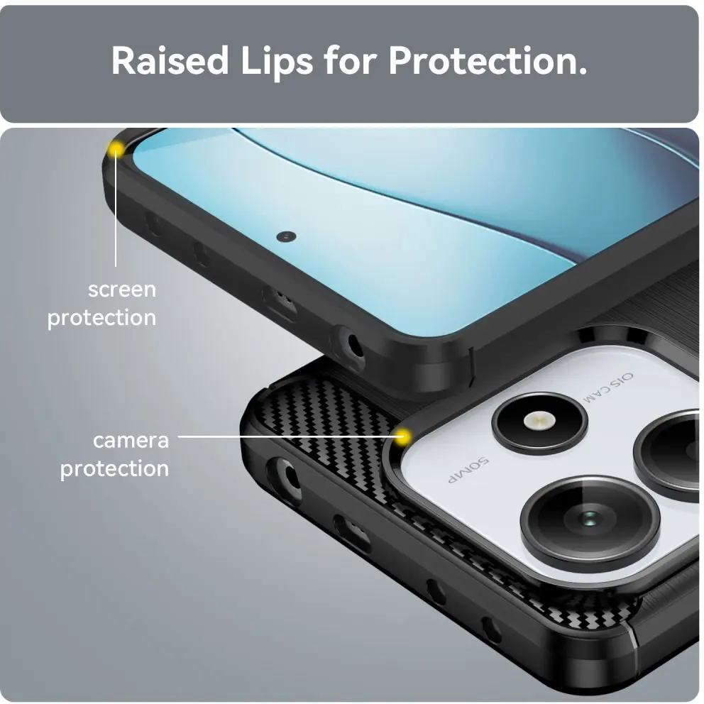 Xiaomi Redmi Note 14 5G Hoesje Geborsteld TPU Flexibele Back Cover Zwart afbeelding 7