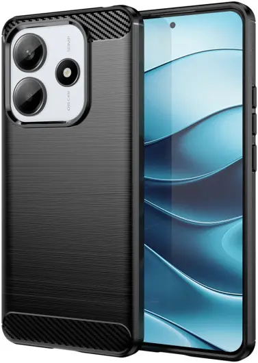 Xiaomi Redmi Note 14 5G Hoesje Geborsteld TPU Flexibele Back Cover Zwart afbeelding 1
