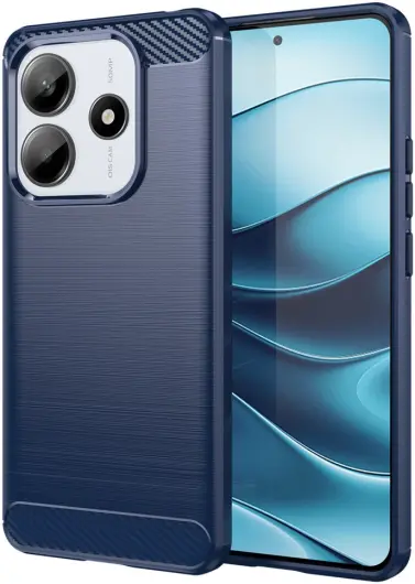 Xiaomi Redmi Note 14 5G Hoesje Geborsteld TPU Flexibele Back Cover Blauw afbeelding 1