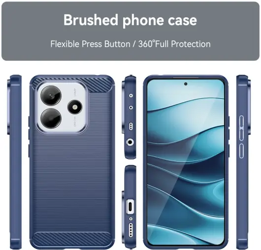 Xiaomi Redmi Note 14 5G Hoesje Geborsteld TPU Flexibele Back Cover Blauw afbeelding 8