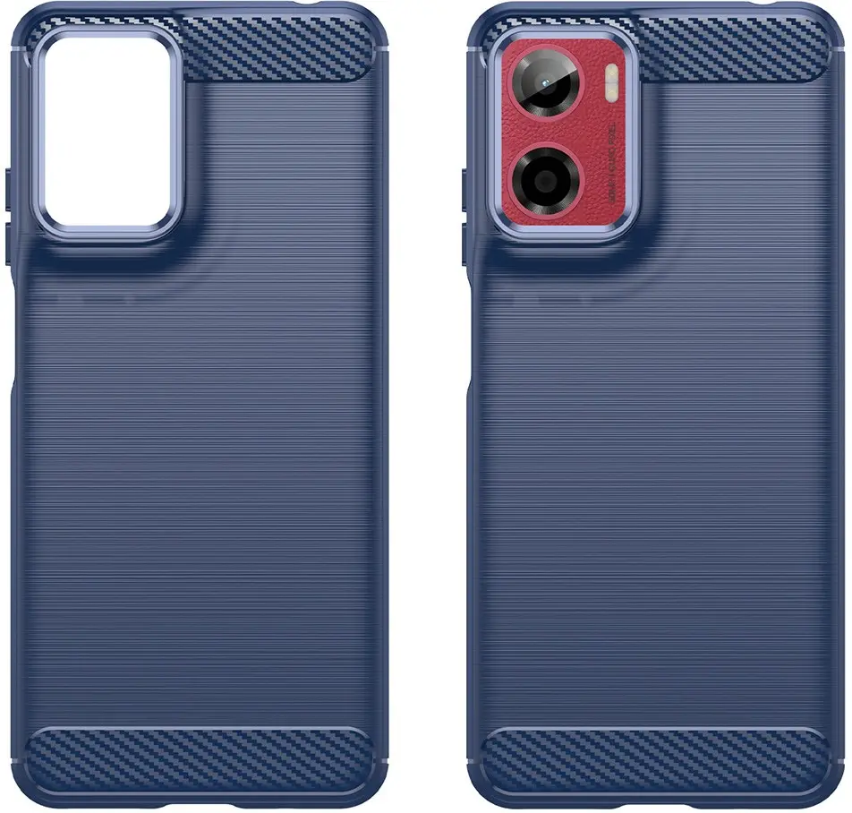 Motorola Moto E15 Hoesje Geborsteld TPU Flexibele Back Cover Blauw afbeelding 2
