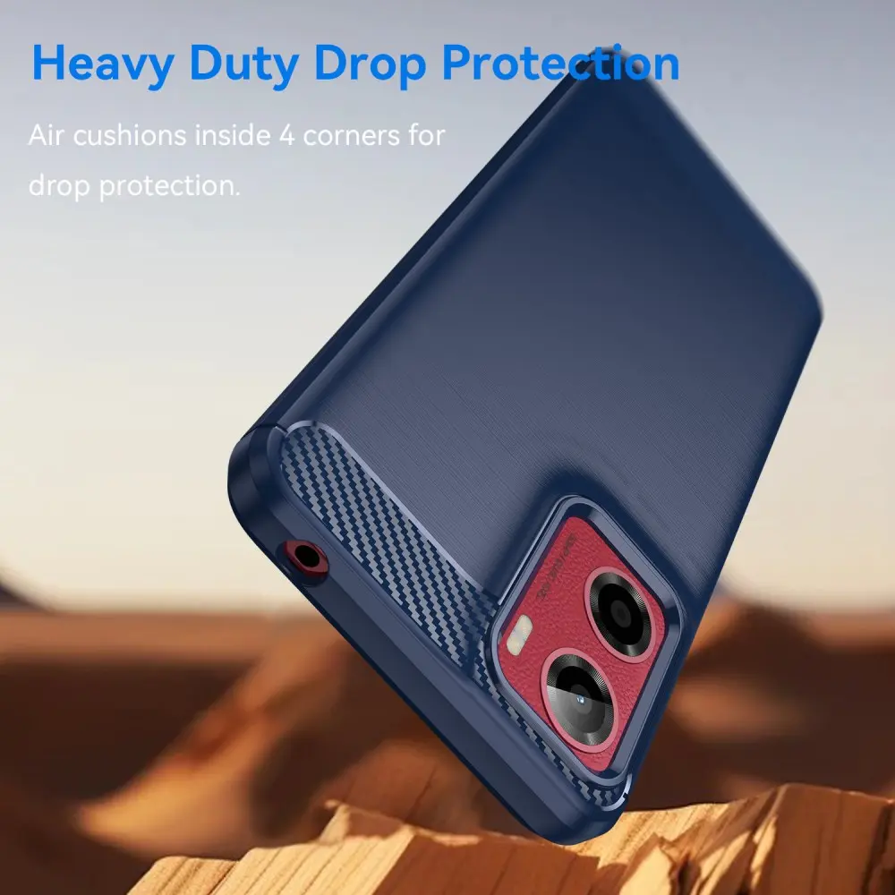 Motorola Moto E15 Hoesje Geborsteld TPU Flexibele Back Cover Blauw afbeelding 4