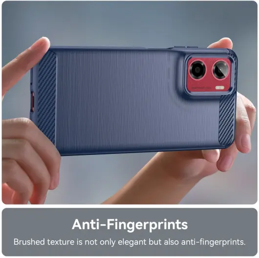 Motorola Moto E15 Hoesje Geborsteld TPU Flexibele Back Cover Blauw afbeelding 6
