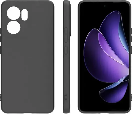 Oppo Reno 13 F Hoesje Dun TPU Back Cover Matte Zwart afbeelding 2