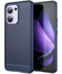 Oppo Reno 13 F Hoesje Geborsteld TPU Flexibele Back Cover Blauw afbeelding