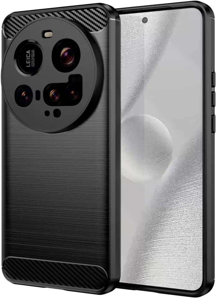 Xiaomi 15 Ultra Hoesje Geborsteld TPU Flexibele Back Cover Zwart afbeelding 1