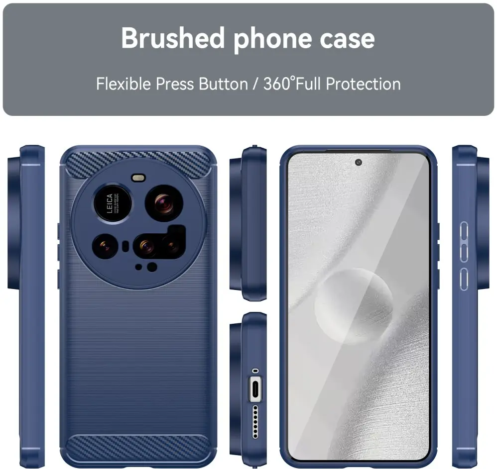 Xiaomi 15 Ultra Hoesje Geborsteld TPU Flexibele Back Cover Blauw afbeelding 8