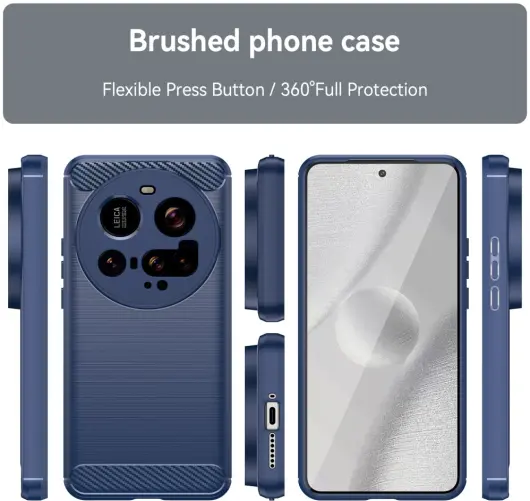 Xiaomi 15 Ultra Hoesje Geborsteld TPU Flexibele Back Cover Blauw afbeelding 8