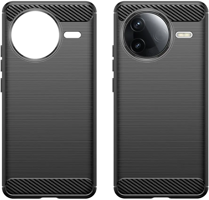 Xiaomi Poco F7 Pro Hoesje Geborsteld TPU Flexibele Back Cover Zwart afbeelding 2