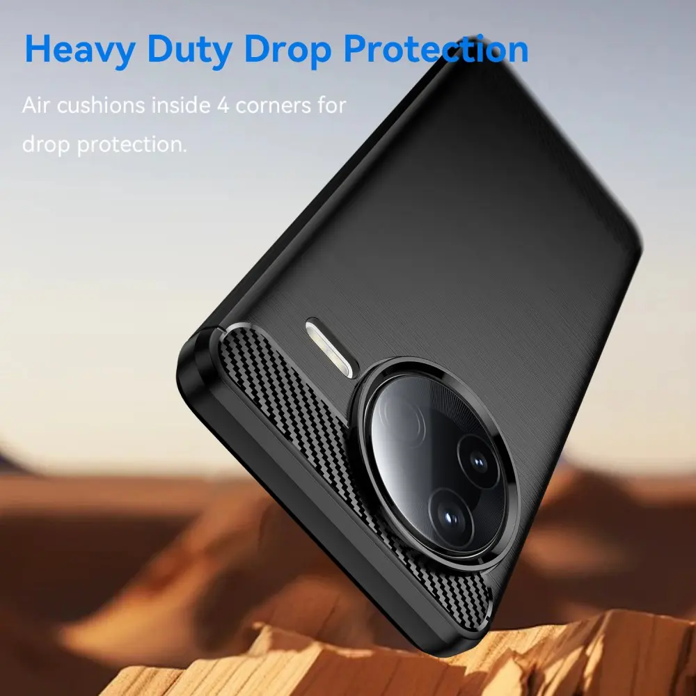Xiaomi Poco F7 Pro Hoesje Geborsteld TPU Flexibele Back Cover Zwart afbeelding 4
