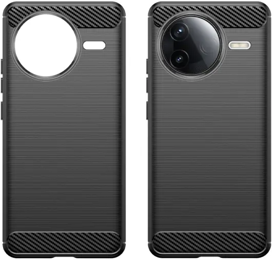 Xiaomi Poco F7 Pro Hoesje Geborsteld TPU Flexibele Back Cover Zwart afbeelding 2