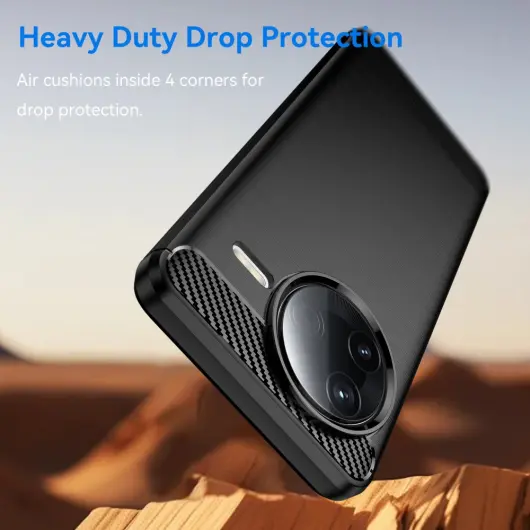 Xiaomi Poco F7 Pro Hoesje Geborsteld TPU Flexibele Back Cover Zwart afbeelding 4