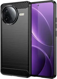 Xiaomi Poco F7 Pro Hoesje Geborsteld TPU Flexibele Back Cover Zwart
