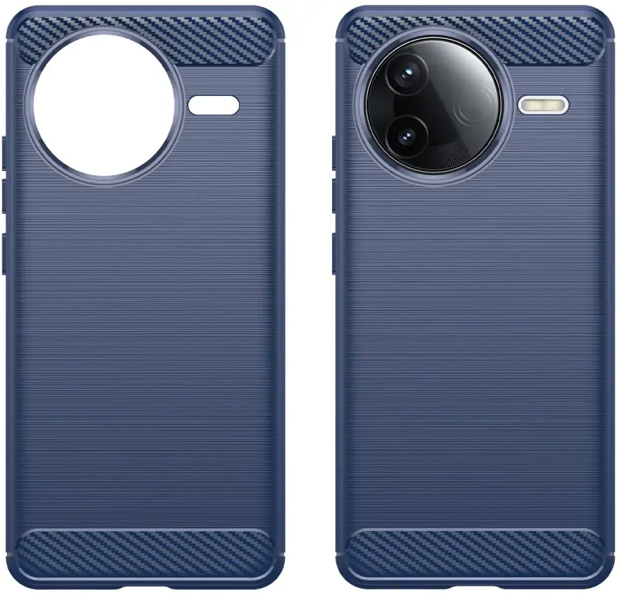 Xiaomi Poco F7 Pro Hoesje Geborsteld TPU Flexibele Back Cover Blauw afbeelding 2