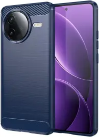 Xiaomi Poco F7 Pro Hoesje Geborsteld TPU Flexibele Back Cover Blauw