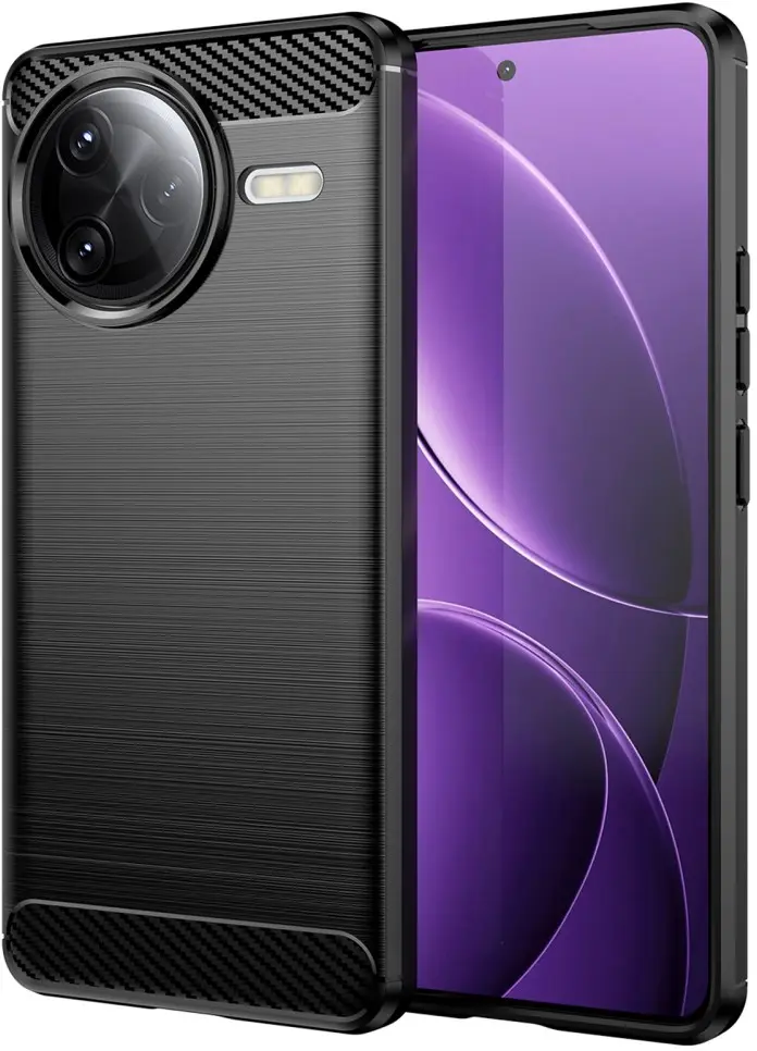 Xiaomi Poco F7 Ultra Hoesje Geborsteld TPU Flexibele Back Cover Zwart afbeelding 1