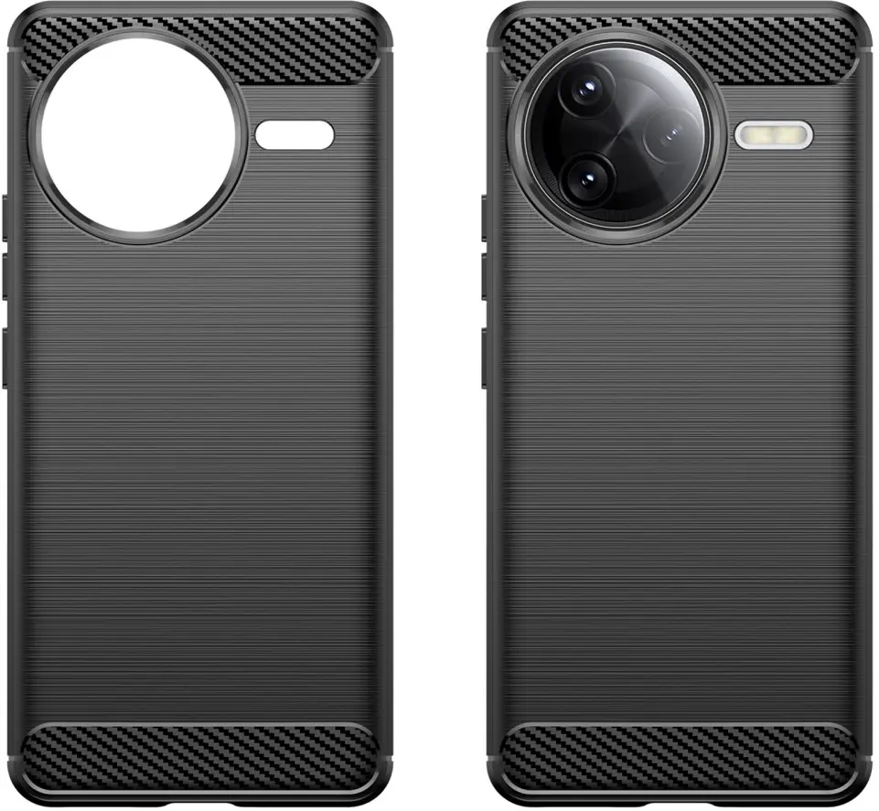 Xiaomi Poco F7 Ultra Hoesje Geborsteld TPU Flexibele Back Cover Zwart afbeelding 2