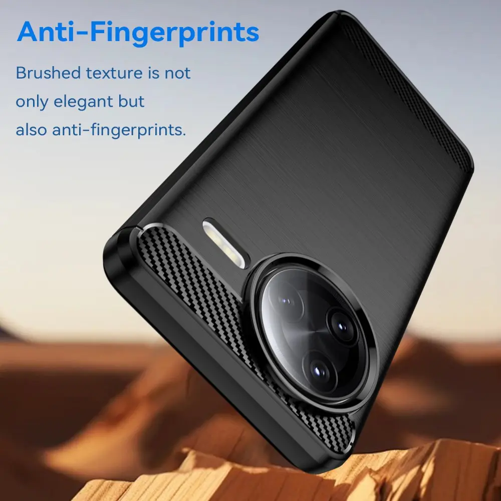 Xiaomi Poco F7 Ultra Hoesje Geborsteld TPU Flexibele Back Cover Zwart afbeelding 4