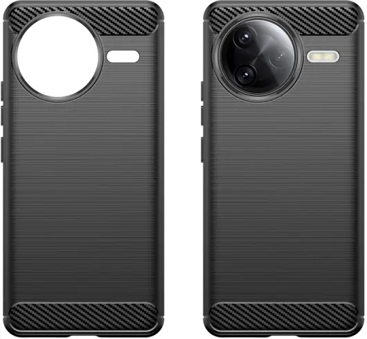 Xiaomi Poco F7 Ultra Hoesje Geborsteld TPU Flexibele Back Cover Zwart afbeelding 2