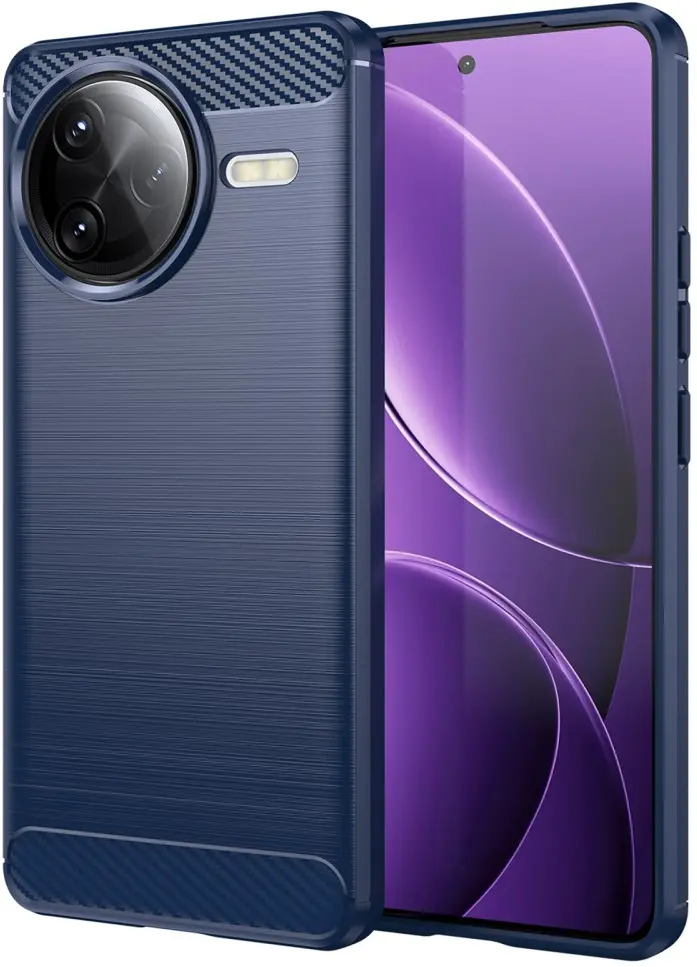 Xiaomi Poco F7 Ultra Hoesje Geborsteld TPU Flexibele Back Cover Blauw afbeelding 1