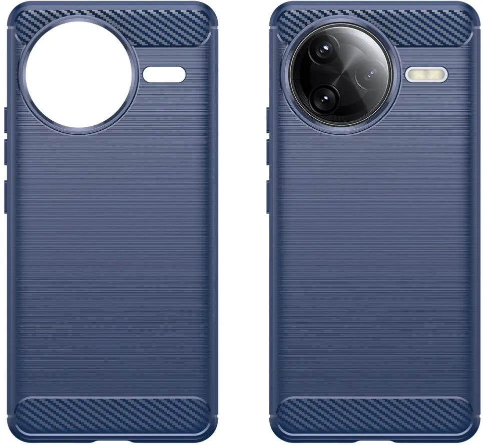 Xiaomi Poco F7 Ultra Hoesje Geborsteld TPU Flexibele Back Cover Blauw afbeelding 2