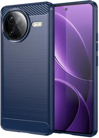Xiaomi Poco F7 Ultra Hoesje Geborsteld TPU Flexibele Back Cover Blauw afbeelding 1