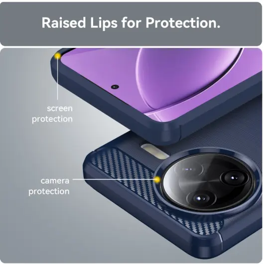 Xiaomi Poco F7 Ultra Hoesje Geborsteld TPU Flexibele Back Cover Blauw afbeelding 7