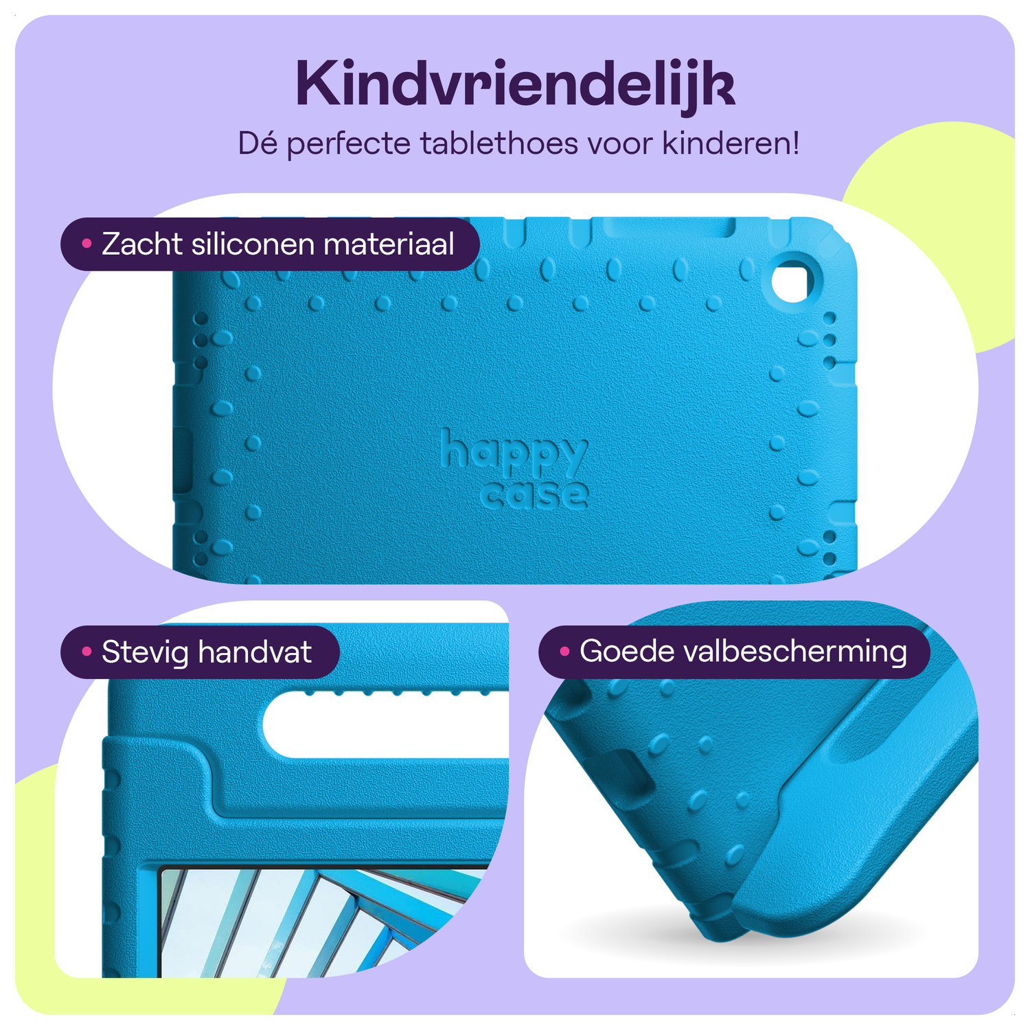 HappyCase Lenovo Tab M10 Gen 4 (2025) Kinder Tablethoes met Handvat Blauw afbeelding 3