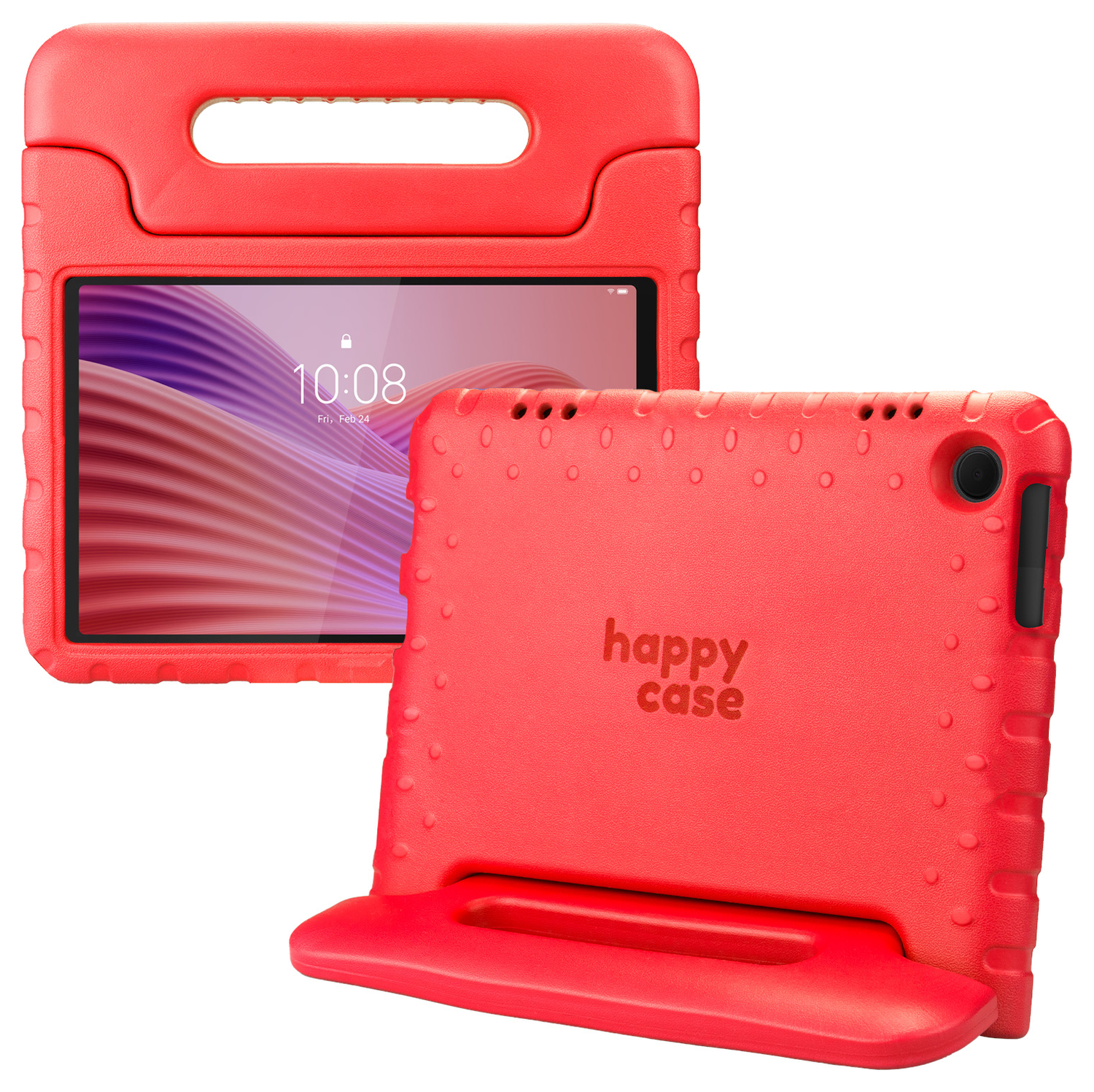 HappyCase Lenovo Tab M10 Gen 4 (2025) Kinder Tablethoes met Handvat Rood afbeelding 1