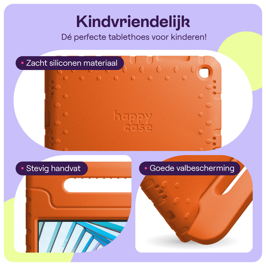HappyCase Lenovo Tab M10 Gen 4 (2025) Kinder Tablethoes met Handvat Oranje afbeelding 3