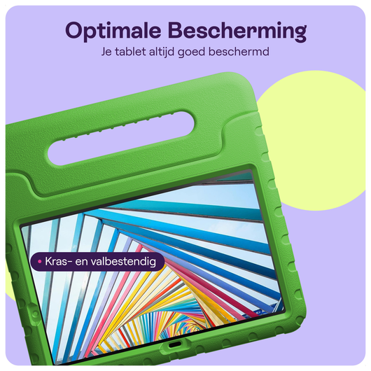 HappyCase Lenovo Tab M10 Gen 4 (2025) Kinder Tablethoes met Handvat Groen afbeelding 4