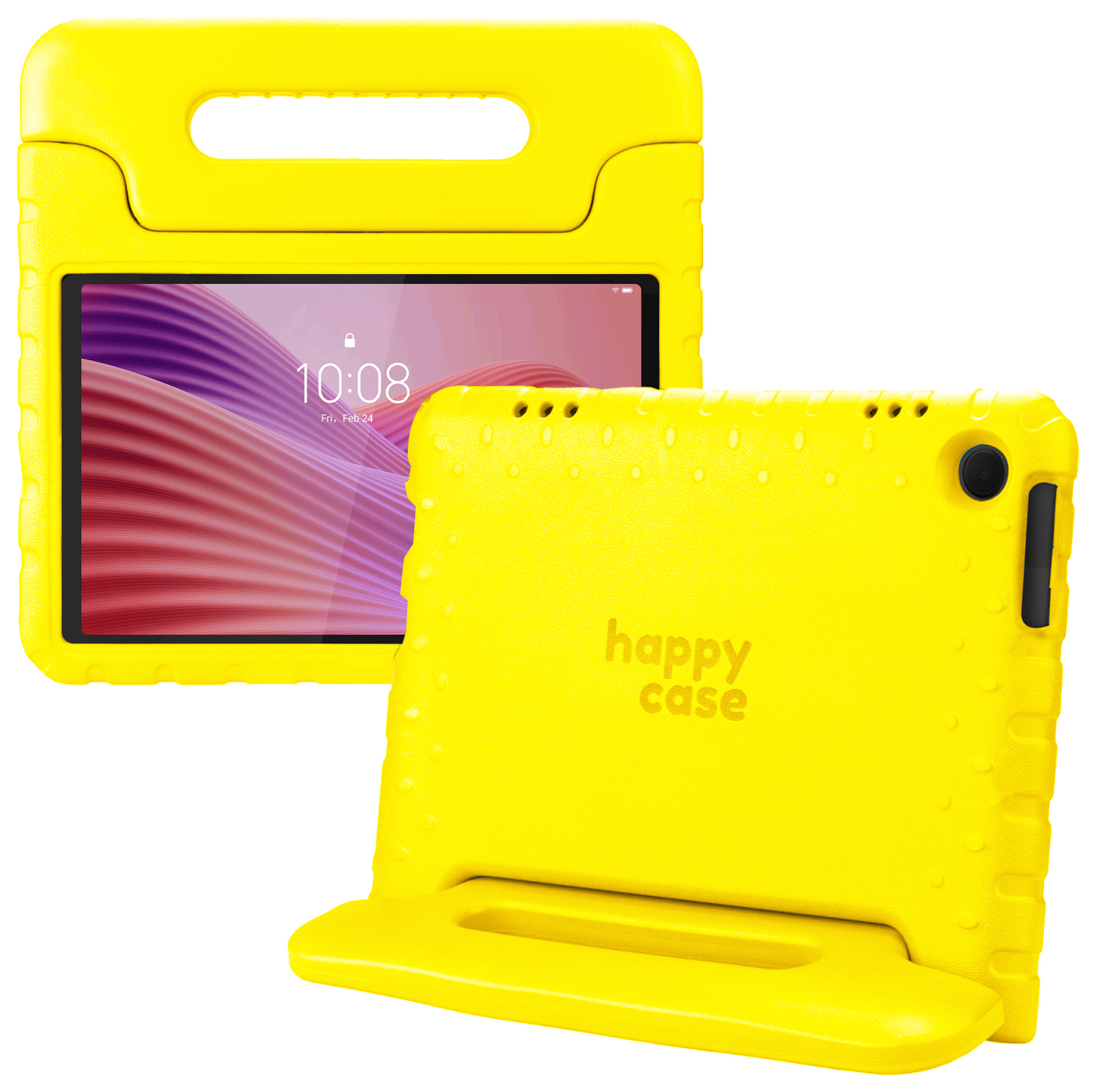HappyCase Lenovo Tab M10 Gen 4 (2025) Kinder Tablethoes met Handvat Geel afbeelding 1