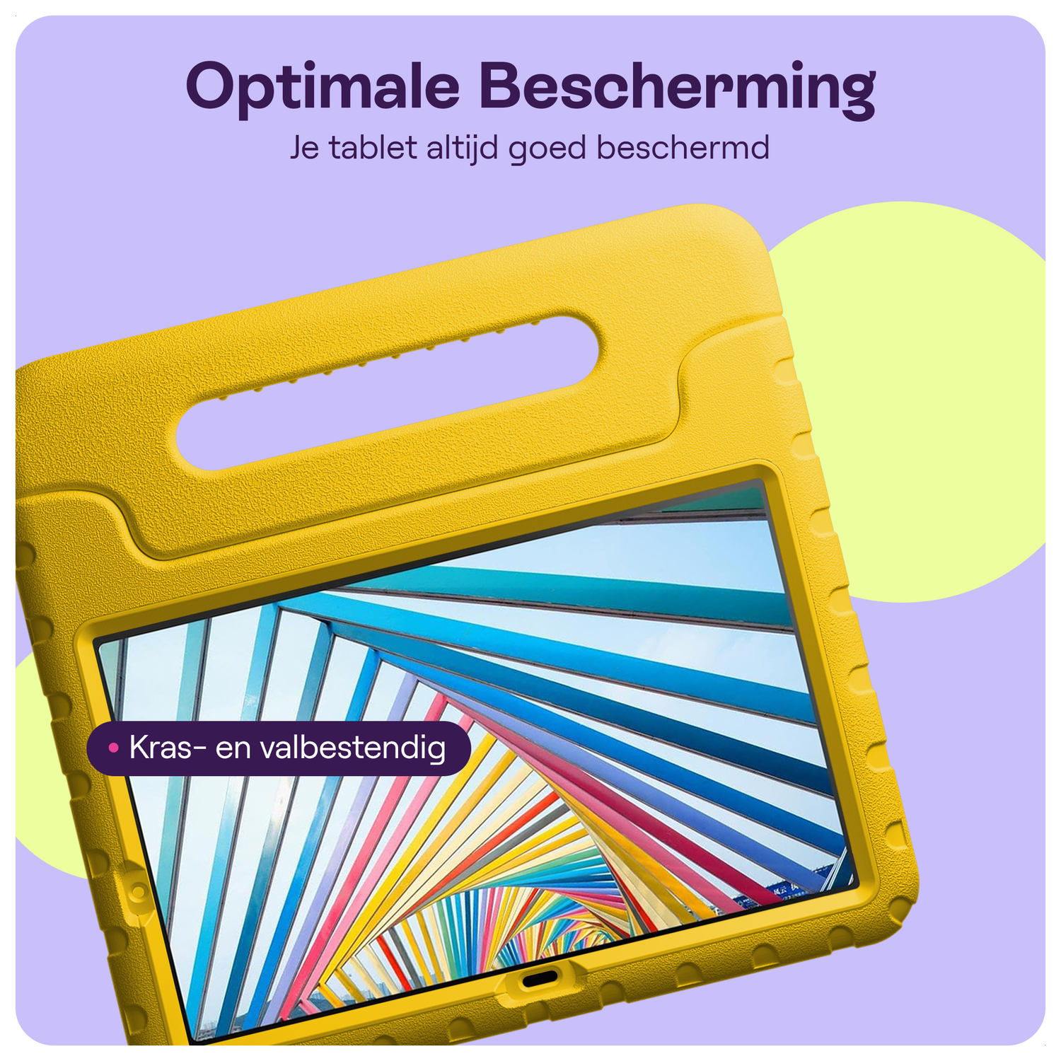 HappyCase Lenovo Tab M10 Gen 4 (2025) Kinder Tablethoes met Handvat Geel afbeelding 4