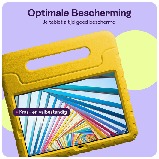 HappyCase Lenovo Tab M10 Gen 4 (2025) Kinder Tablethoes met Handvat Geel afbeelding 4