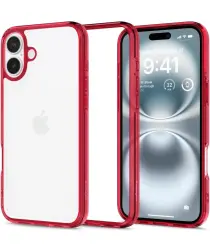 Spigen Ultra Hybrid Apple iPhone 16 Hoesje Back Cover Transparant Rood afbeelding