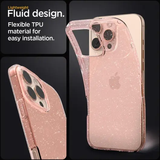 Spigen Liquid Crystal Apple iPhone 16 Pro Hoesje Back Cover Roze Glitter afbeelding 2