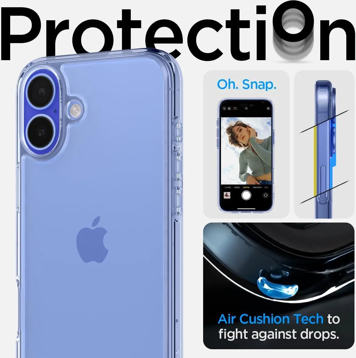 Spigen Ultra Hybrid Apple iPhone 16 Hoesje Back Cover Transparant Blauw afbeelding 2
