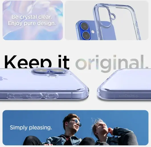 Spigen Ultra Hybrid Apple iPhone 16 Hoesje Back Cover Transparant Blauw afbeelding 6